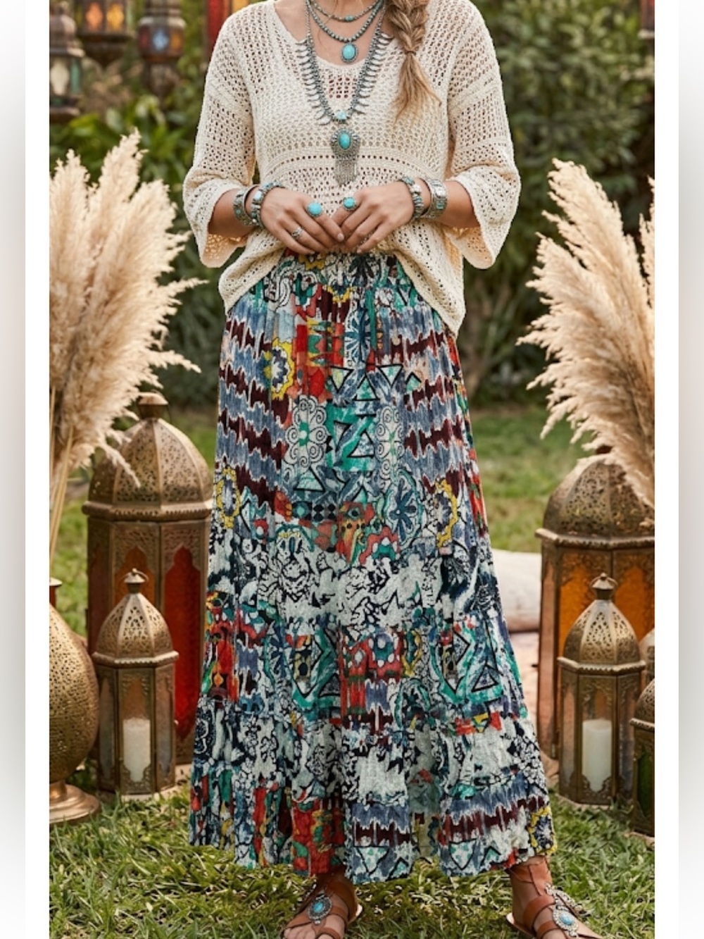 Chaudry KC (By Raga Crinkle Maxi Skirt small New!